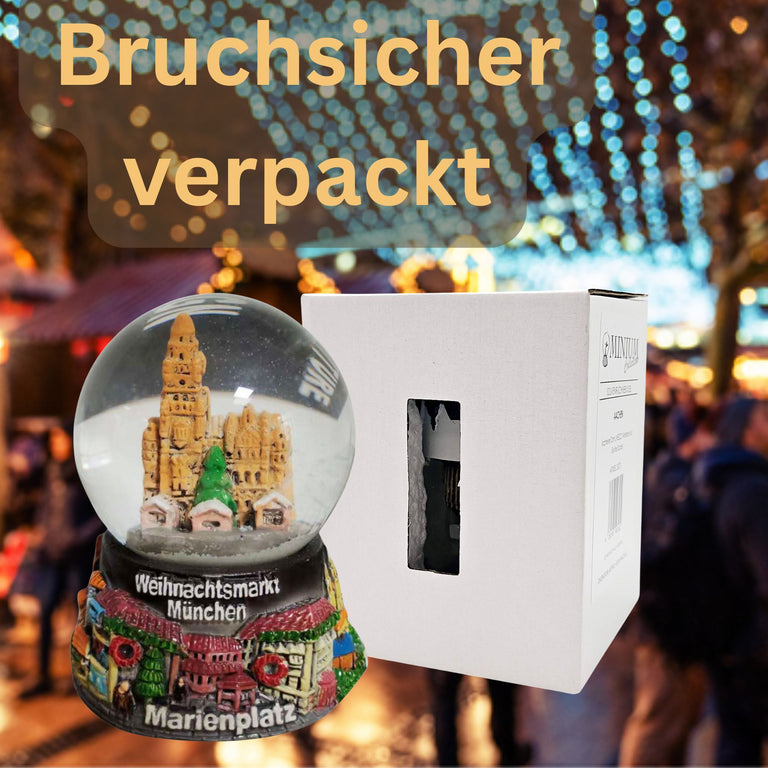 Souvenir Schneekugel Weihnachtsmarkt  Dresden Rathaus B: 6,5 H: 8,5