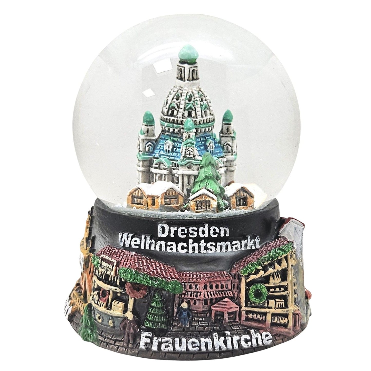 Souvenir Schneekugel Weihnachtsmarkt  Dresden Rathaus B: 6,5 H: 8,5