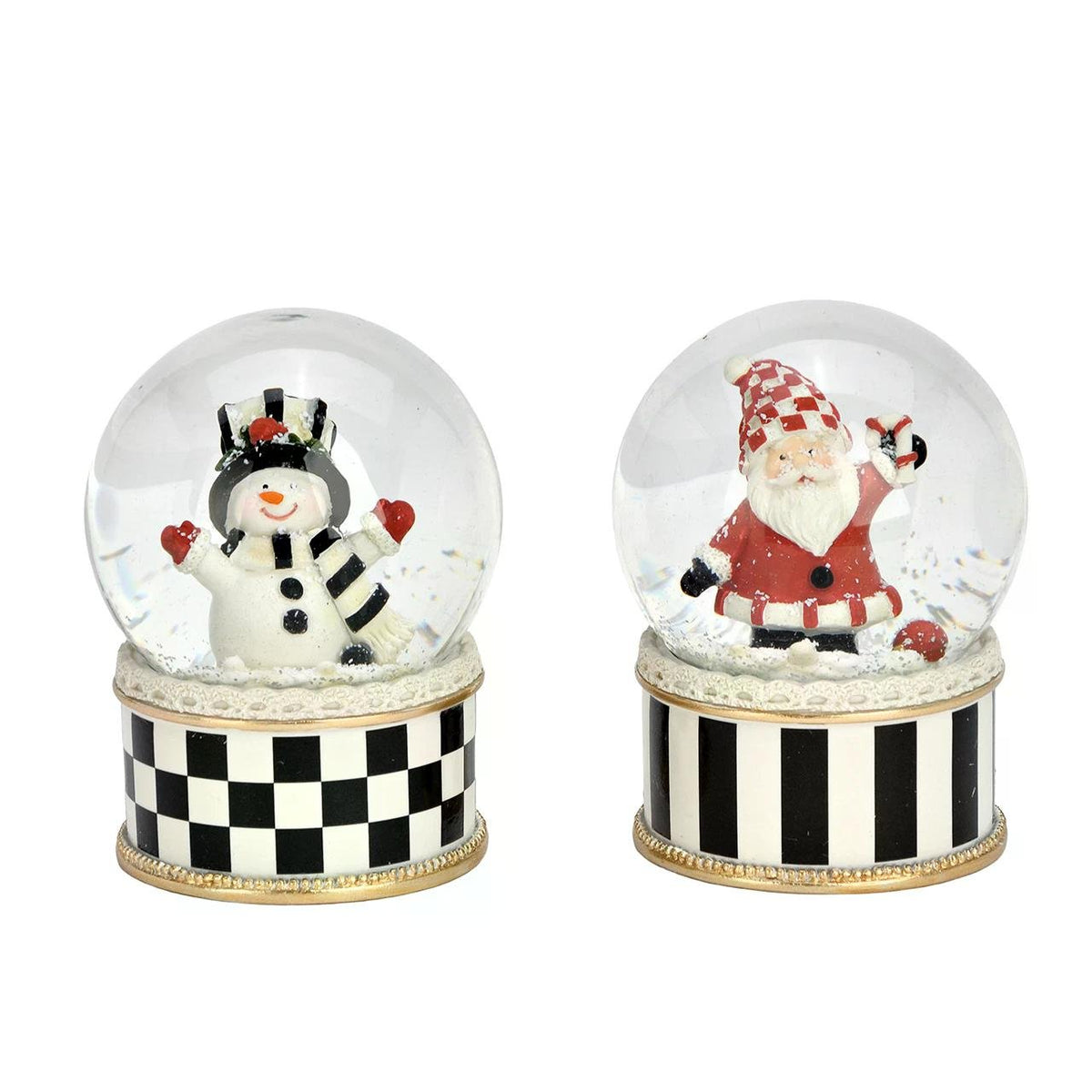 Art-Deco-Paket - 5 Nostalgie Schneekugeln in drei Größen - Schneekugelhaus