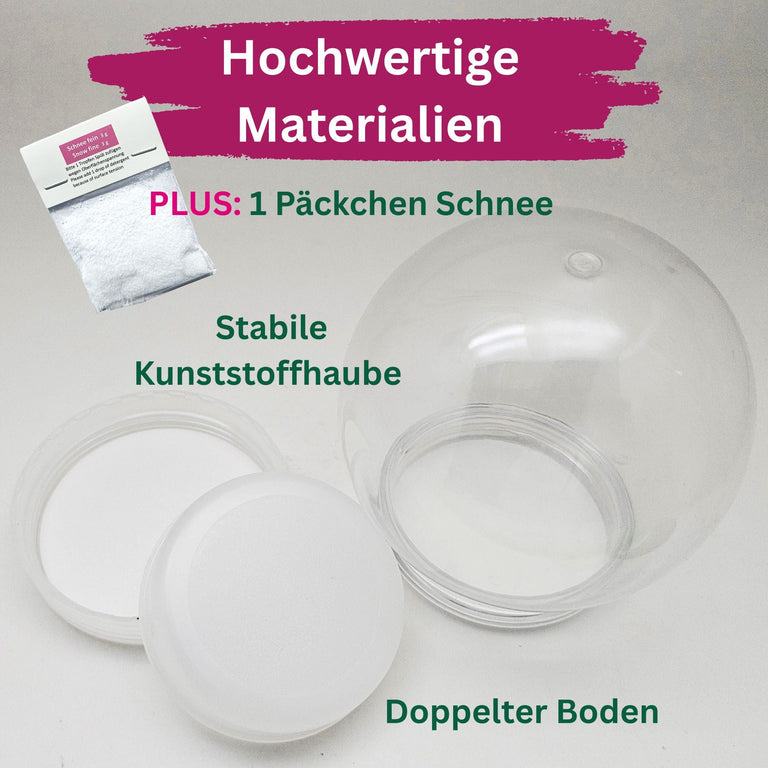 DIY Schneekugel-Set „Party-Pack“ (5er Vorteilspack) 60 rund mit Schraubverschluss - Schneekugelhaus