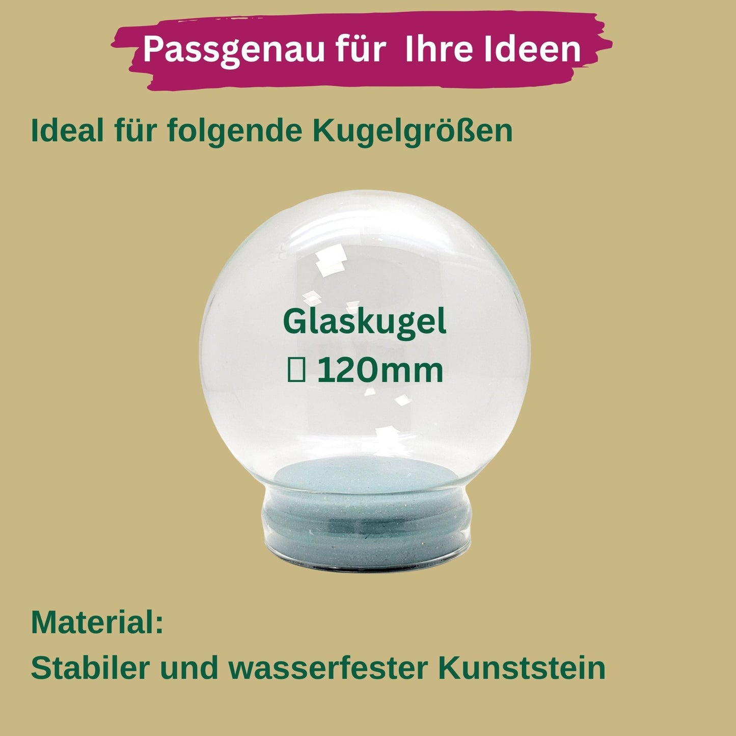 Hexen-Katzen Figur "liegend mit braunen Hut" - 65 x 65 mm - Schneekugelhaus