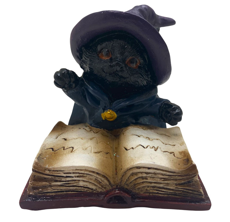 Innenmodell "Schwarze Katze mit lila Hut" - 50 x 70 mm - Schneekugelhaus