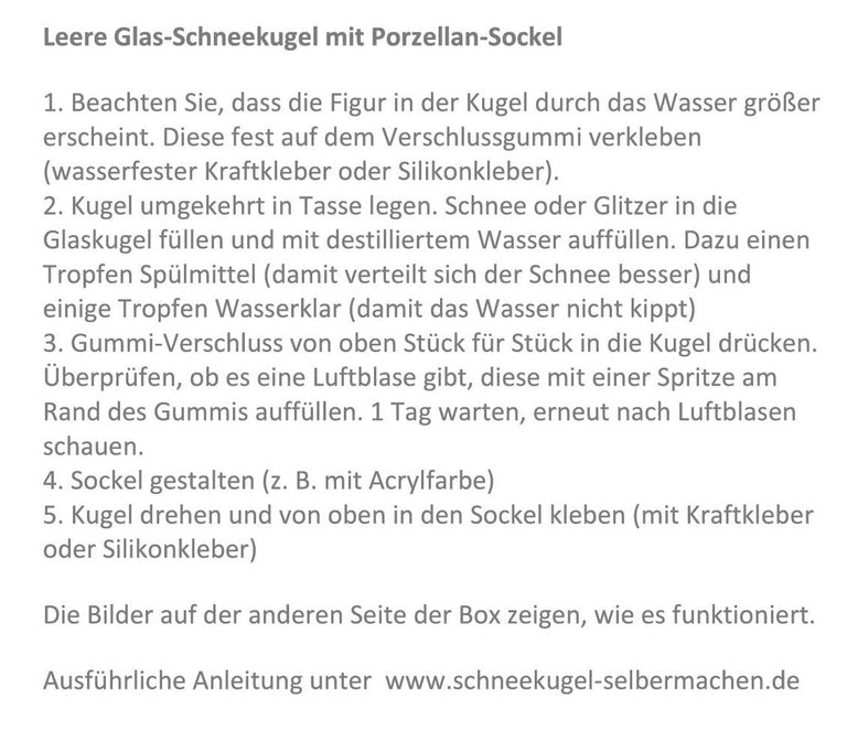 150mm DIY Schneekugelset rot - Schneekugelhaus